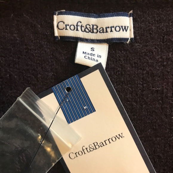 Croft & Barrow 100% Wool Cardigan – NWT, Metallic Ring Stitching - Picture 4 of 6